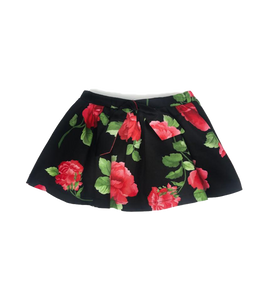 Girls Black floral skirt