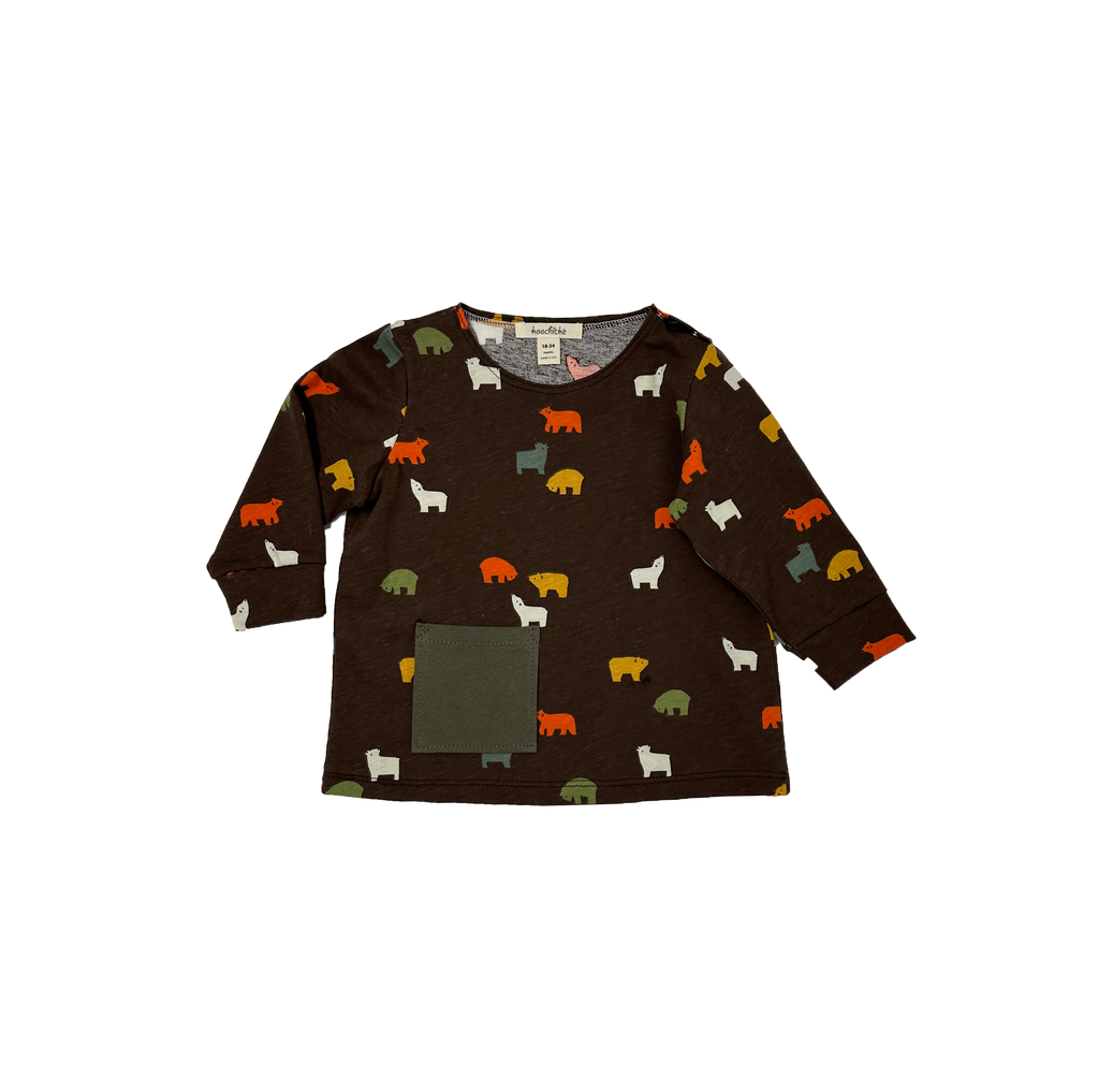 Babies Long sleeve bear-printed top