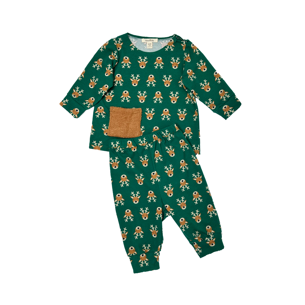 Babies Long sleeve Deer-Printed set