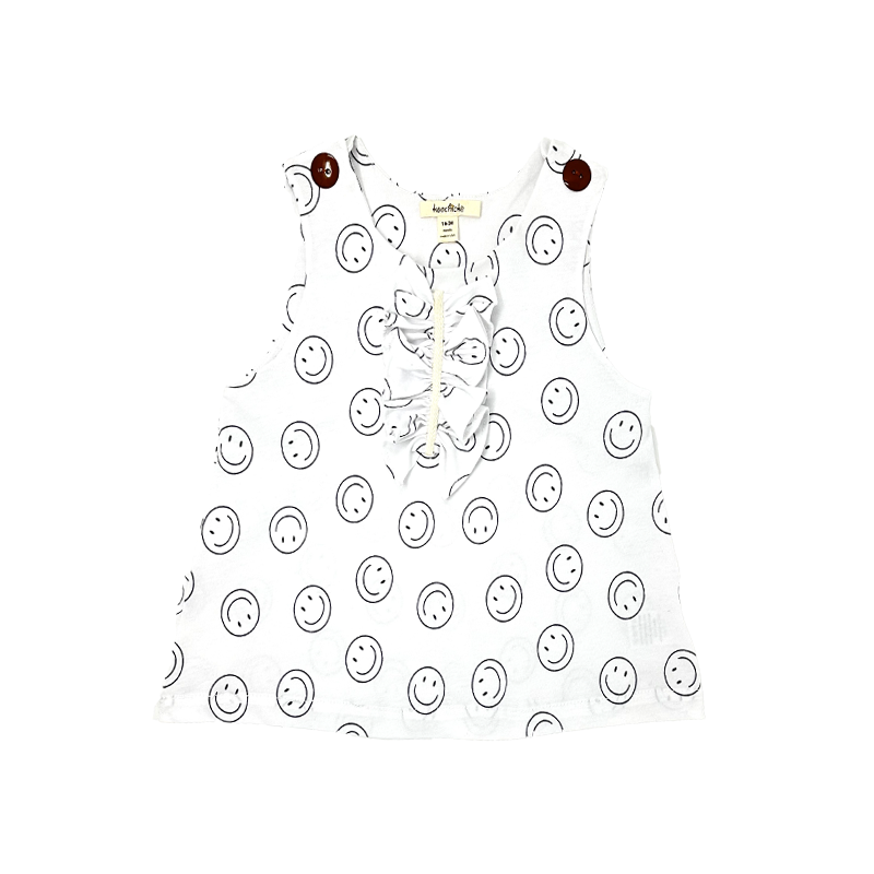 Baby Girls Smily Face Print Dress and Bloomers Set