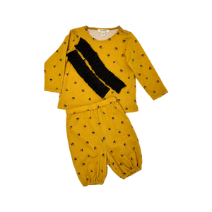 Baby Girls Long sleeves hazelnut-printed set