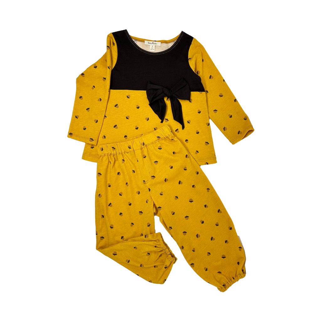 Girls Long Sleeves acorn-Printed set