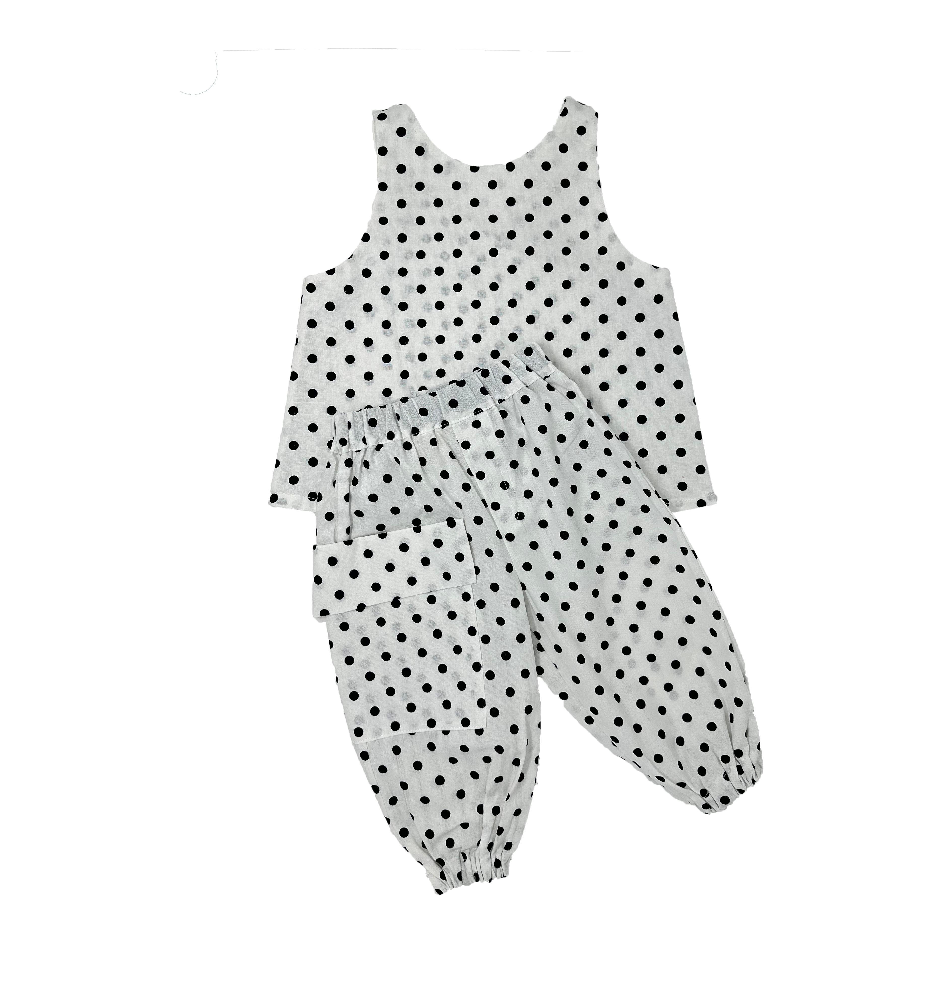 Baby Girls White Polka Dot Set