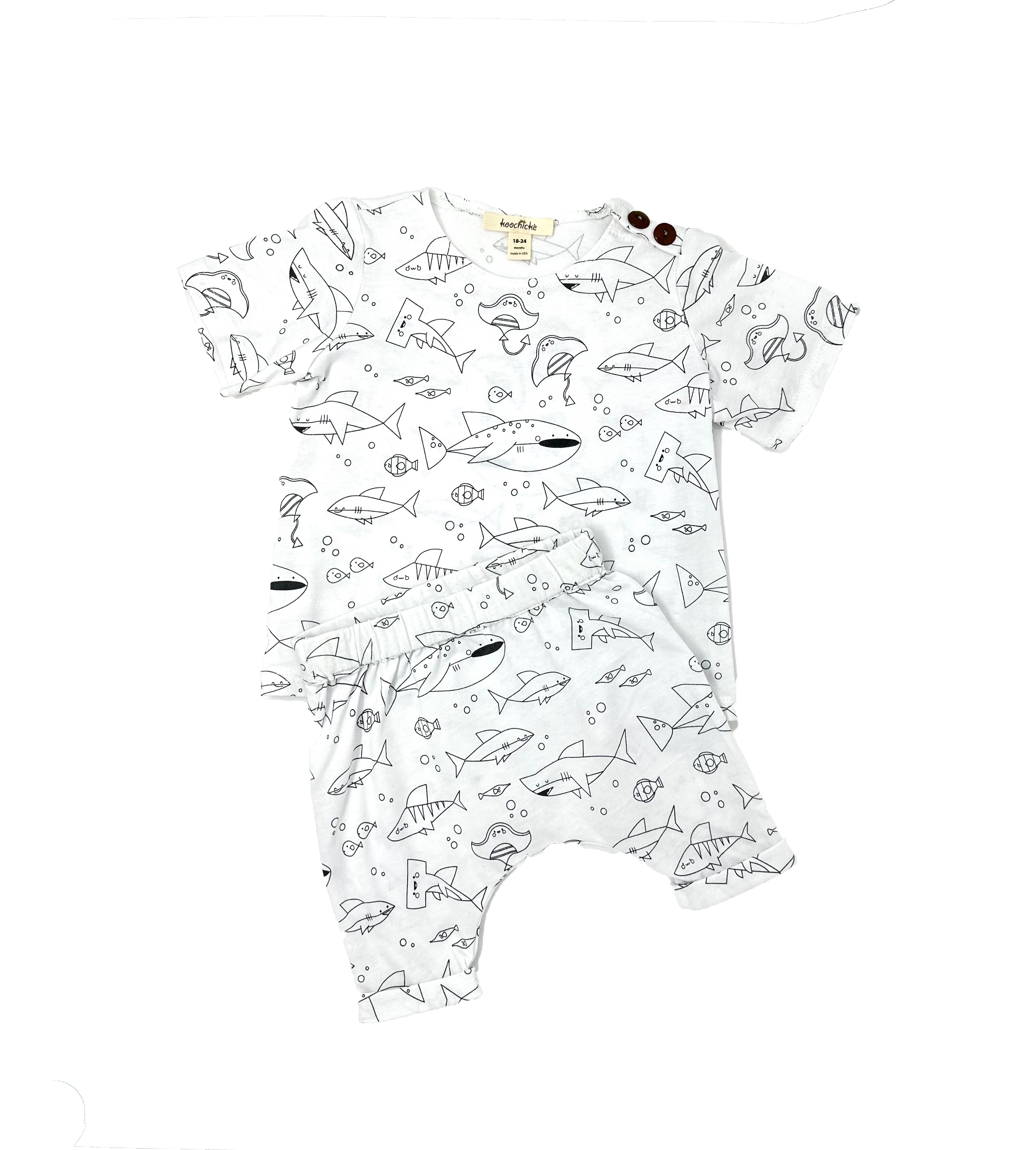 Baby Boys Shark Print Pants