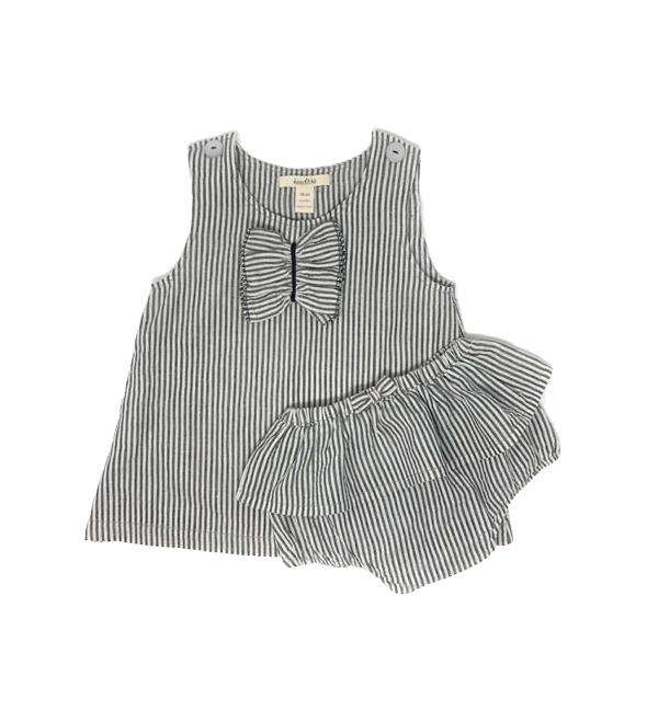Girls' Striped dress with bloomers set