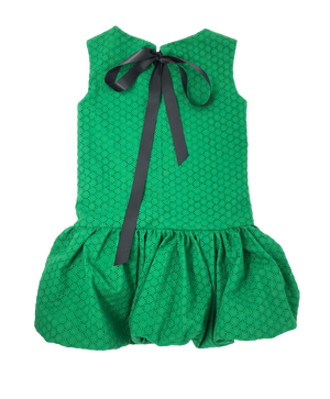Girls Green Balloon Dress