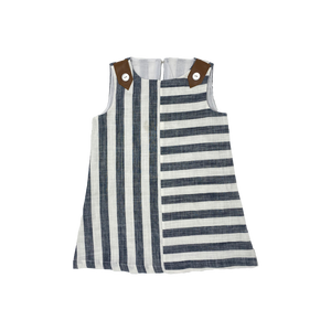 Girls A-line Dress in Stripe