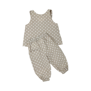 Girls Beige Polka Dot Bucket Hat