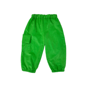 Girls Green Corduroy Pants with Cargo Pocket