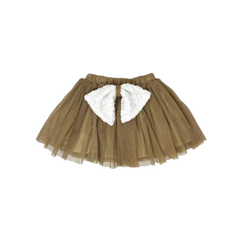 Girls Taupe Tulle Skirt