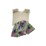 Girls Purple Floral Skirt