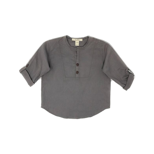 Boys Taupe Three-Quarter-Sleeve Shirt