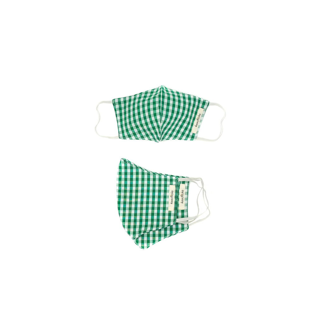 Green Plaid Masks- Family Package (3 Pcs)