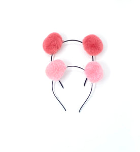 Set of Light & Hot Pink Pom Pom Headband
