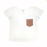 Boys Short-Sleeve Shirt with Leather Pocket