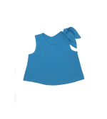 Girls Blue Top with Shoulder Bow