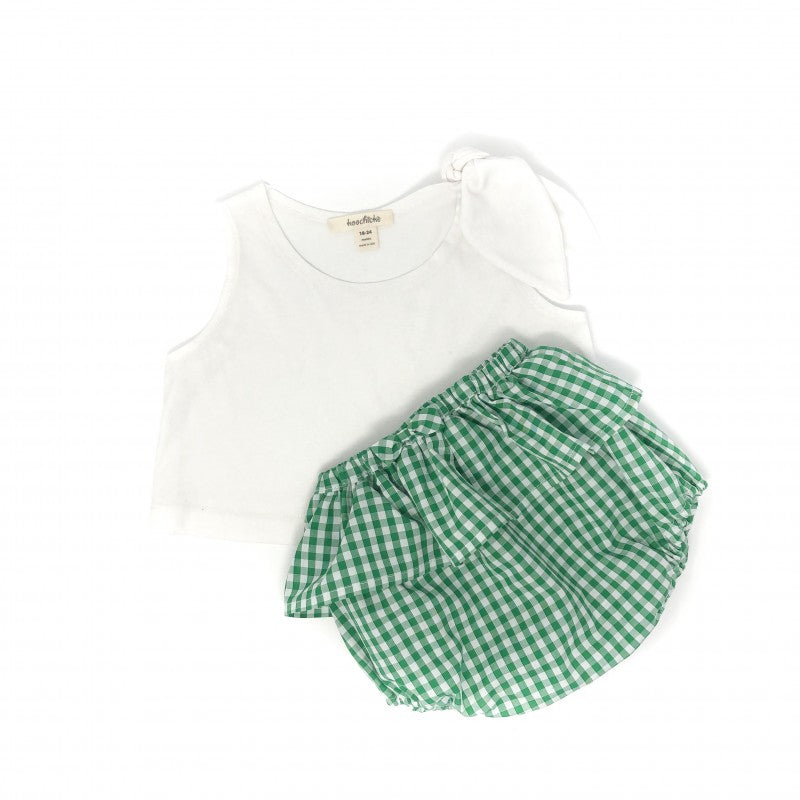 Kids Green Gingham Bloomers